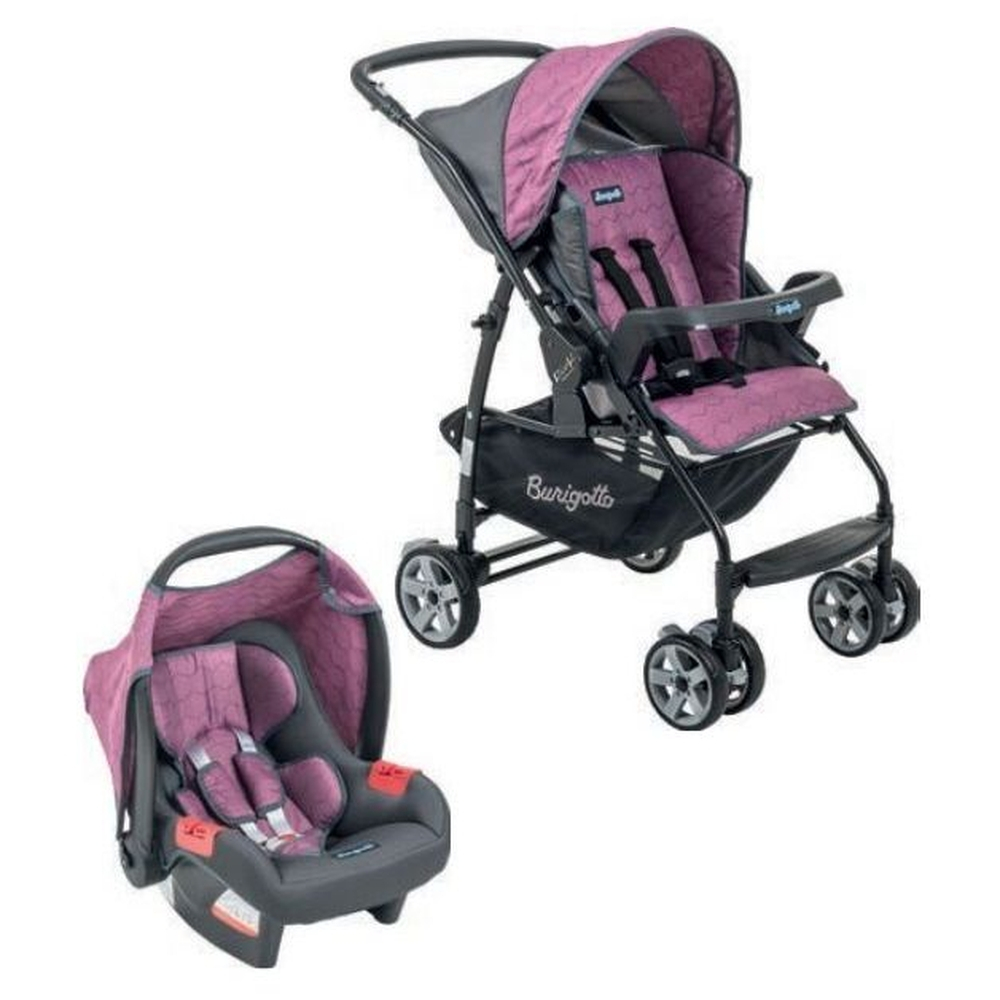 Carrinho De Bebe Com Bebe Conforto Rio K Geo Rosa Burigotto No Shoptime