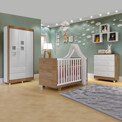 Quarto de Bebê Completo Branco/Naturale C/Guarda Roupa 3 Portas, Cômoda e Berço Mini Cama Life Tigus Baby Menor preço em Quarto de Bebê Completo Branco/Naturale C/Guarda Roupa 3 Portas, Cômoda e Berço Mini Cama Life Tigus Baby