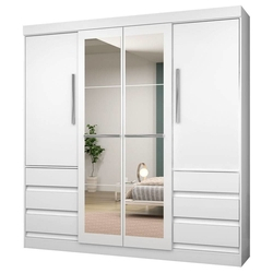 Guarda Roupa 1577 Atraente com Espelho 04 Portas e 06 Gavetas Branco Araplac é boa?
