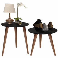 Conjunto 2 Mesas Lateral E Apoio Retrô Cissa - Preto - Compre Aqui é boa?