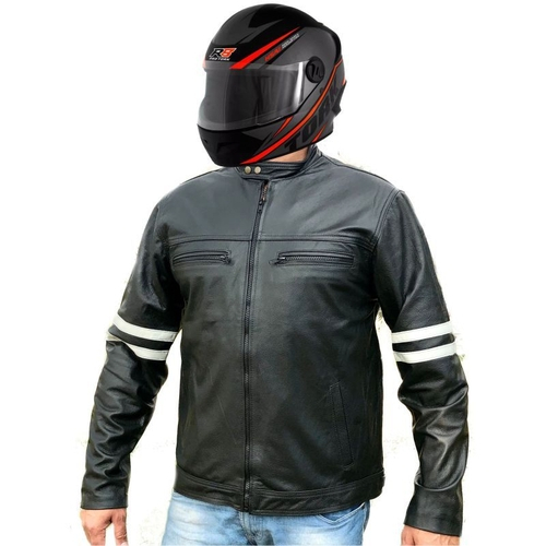 roupa de couro motociclista