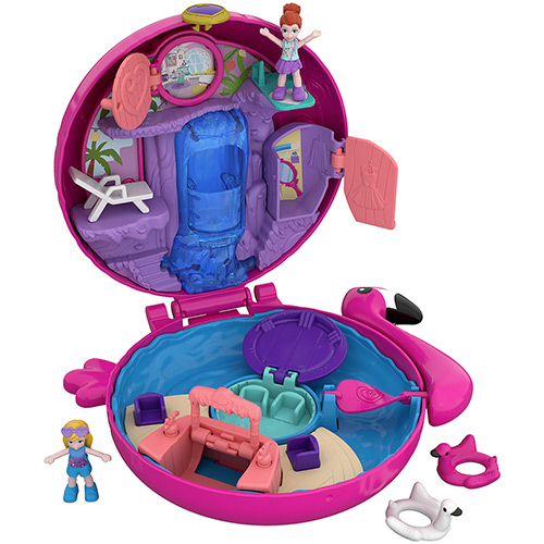 Boneca Polly Pocket Mini Mundo De Aventura Piscina Do Flamingo Fry35 Fry38 Mattel No Shoptime