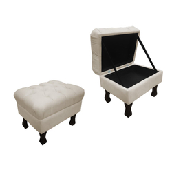 Puff Puf Decorativo Baú Luis Xv Suede Bege Retrô Capitonê Mz Decor é ruim? Puff Puf Decorativo Baú Luis Xv Suede Bege Retrô Capitonê Mz Decor é boa?
