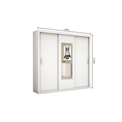 Guarda Roupa Casal com Espelho 3 Portas de Correr Bahia Carioca Móveis Branco é boa?