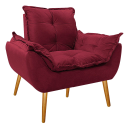 Poltrona Cadeira Decorativa Opala Suede Bordô Pés Palito para Recepção Sala de Estar Consultório Escritório Quarto - am Decor é boa?