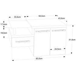 Gabinete Armário para Banheiro (Balcão C/cuba F44) Legno 830 é boa?