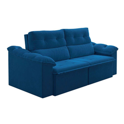 Sofá 3 Lugares Retrátil e Reclinável New York Veludo Azul é boa?