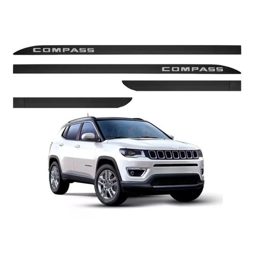 Jogo Friso Porta Lateral Jeep Compass Modelo Borrach O No Shoptime