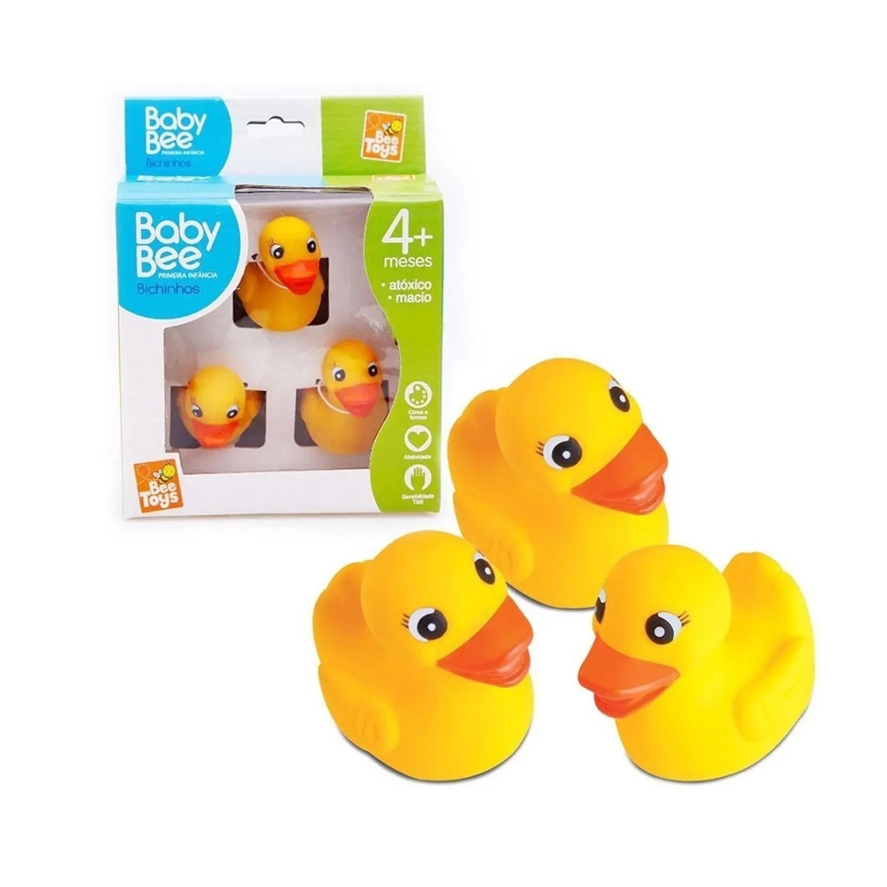 Patinho De Borracha Para Banho 3 Patinhos Baby Bee Toys no Shoptime Patinho De Borracha Para Banho 3 Patinhos Baby Bee Toys no Shoptime