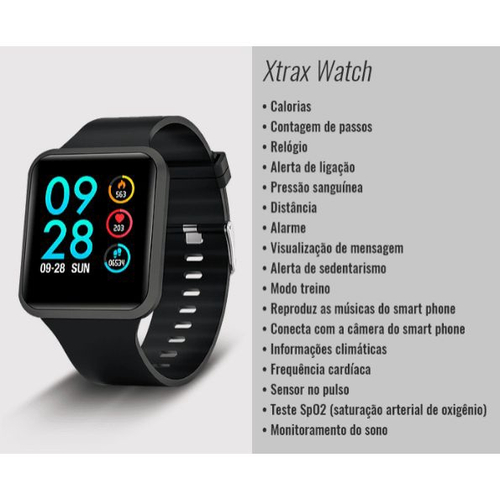 Relógio Inteligente Xtrax SmartWatch no Shoptime