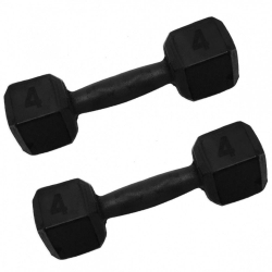 Par de Halter Sextavado 4 Kg em Ferro Fundido Pintado Preto é boa?