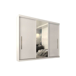 Guarda Roupa Casal 3 Portas de Correr e 4 Gavetas c/ Espelho Ravena Branco - Panan é boa?