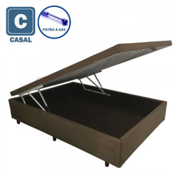 Cama Box Baú Casal em suede preto com Pistão a gás - 138x188 é boa?