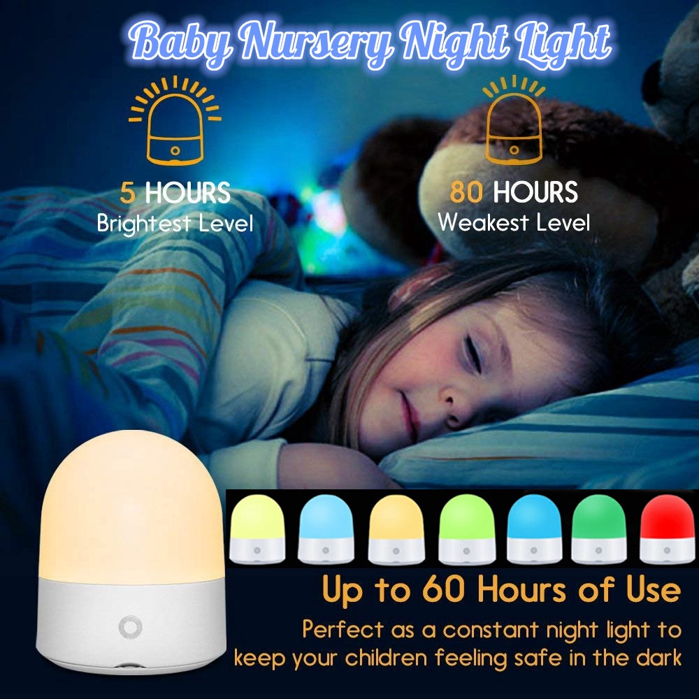 7 Color Usb Baby Nursery Night Light Lampada De Cabeceira Para Amamentar Fralda Com Brilho Ajustavel Night Light For Kids Controle De Toque No Shoptime