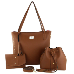 Bolsa Feminina Kit 3 Bolsa Sacola Grande Saco Alca Lateral Marrom Menor preço em Bolsa Feminina Kit 3 Bolsa Sacola Grande Saco Alca Lateral Marrom
