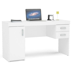 Mesa para Computador com 2 Gavetas e 1 Porta Miranda - Politorno - Branco é boa?