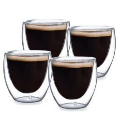 Jogo 4 Copos Parede Dupla Vidro 240ml Café Chá Bar é boa?