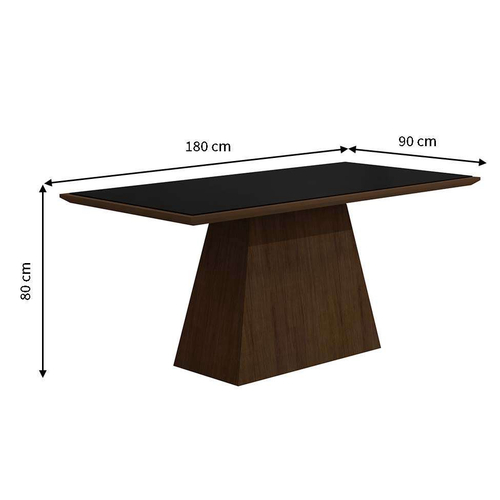 Conjunto de Mesa de Jantar Luna com Vidro e 6 Cadeiras Grécia Castor ...