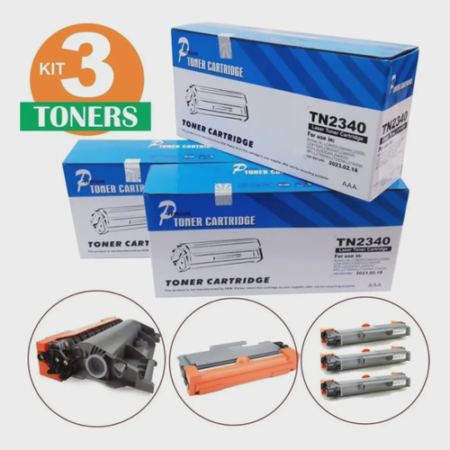 Kit C 3 Toner Compatível Tn660 Tn2340 Tn2370 Tn 660 2340 2370 Dcp