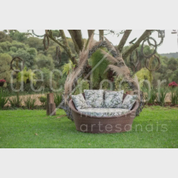 Sofá redondo - deck decor - Chaise 1.50m - Fibra sintética - Estrutura Alumínio - Estofado D26 - Tecido Vinales Verde Acquablock - cor Argila - Ref 00.18 Menor preço em Sofá redondo - deck decor - Chaise 1.50m - Fibra sintética - Estrutura Alumínio - Estofado D26 - Tecido Vinales Verde Acquablock - cor Argila - Ref 00.18