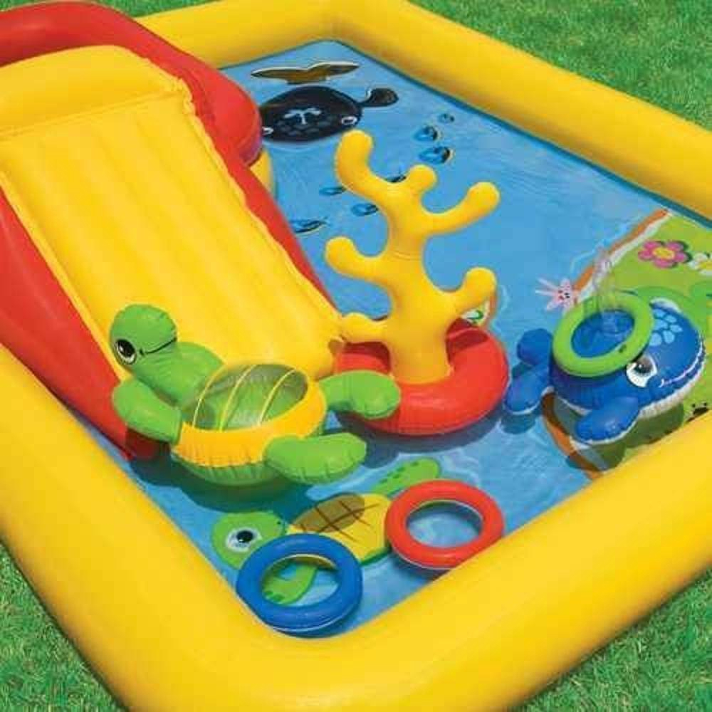 Piscina Playcenter Oceano 458l Escorregador Inflavel Intex No Shoptime