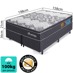 Cama Box Queen Colchão Molas Ensacadas Pillow 158x198x57cm é boa?