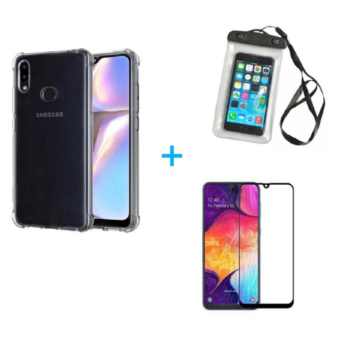 Kit Capa a Prova D água Samsung Galaxy A10s Película De Vidro 3D