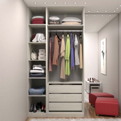 Guarda Roupa Closet Modulado sem Porta 2 Peças, 3 Gavetas, 1 Cabideiro Prime Luciane Móveis é boa?