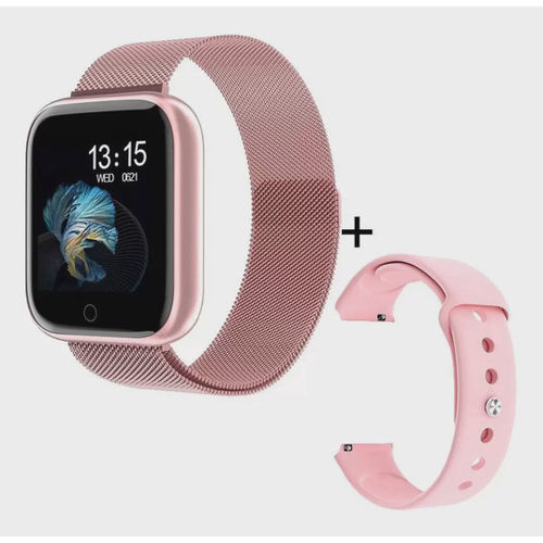 relogio apple feminino rose