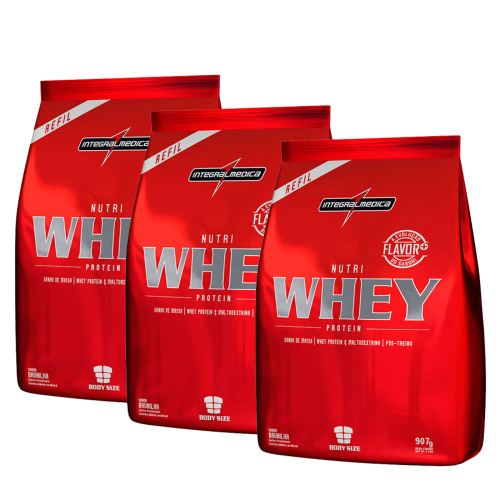 Combo 3 Nutri Whey Integralmedica Sabor Morango No Shoptime