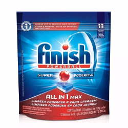 Detergente Lava Loucas Powerball em Tablete 18,1g cada 13 un Finish é boa?
