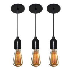 Kit-3 Lustre Pendente Luminária Retro 4149 Suporte / Lâmpada é boa?