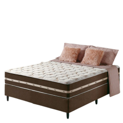Menor preço em Conjunto Cama Box + Colchão de Queen Size Casal Mola Superlastic Classic Anjos 150X200X59