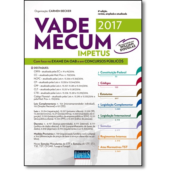 Vade Mecum Impetus Para Oab E Concursos 2017 No Shoptime