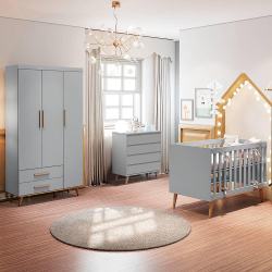Quarto de Bebê Retrô Guarda Roupa 3 Portas Ludmila Cômoda Berço 3 em 1 Ludmila Cinza Carolina Baby é boa?