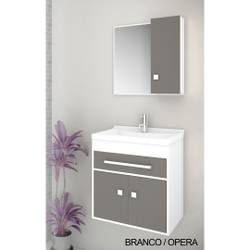Gabinete Para Banheiro Kit Vegas 50cm - Balcão + Espelheira + Marmorite - Branco Ópera é boa?