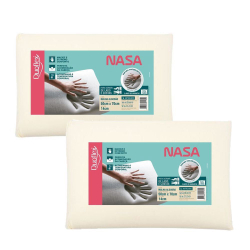 Kit 2 Travesseiros nasa Viscoelástico - 14 cm - Duoflex - 000NS1118 Menor preço em Kit 2 Travesseiros nasa Viscoelástico - 14 cm - Duoflex - 000NS1118