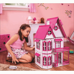 Kit Casa De Bonecas Barbie E Moveis Lian Em Mdf Cru 18 Pc - Darama em  Promoção na Americanas