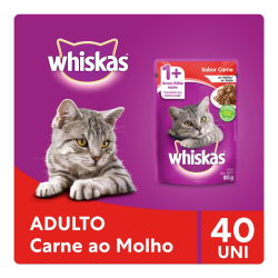 Kit Ração Úmida Whiskas Sachê Carne ao Molho paragatos Adultos 40x85g é ruim? Kit Ração Úmida Whiskas Sachê Carne ao Molho paragatos Adultos 40x85g é boa?