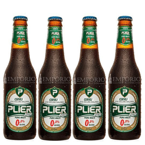 Combo 4 unid. Cerveja Malzbier sem álcool Plier Zero - Long Neck 335 ml ...