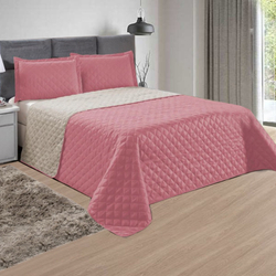 Kit Cobre Leito Queen Dupla Face Nobre 3 Peças Rosé e Bege Casa Dona é boa?