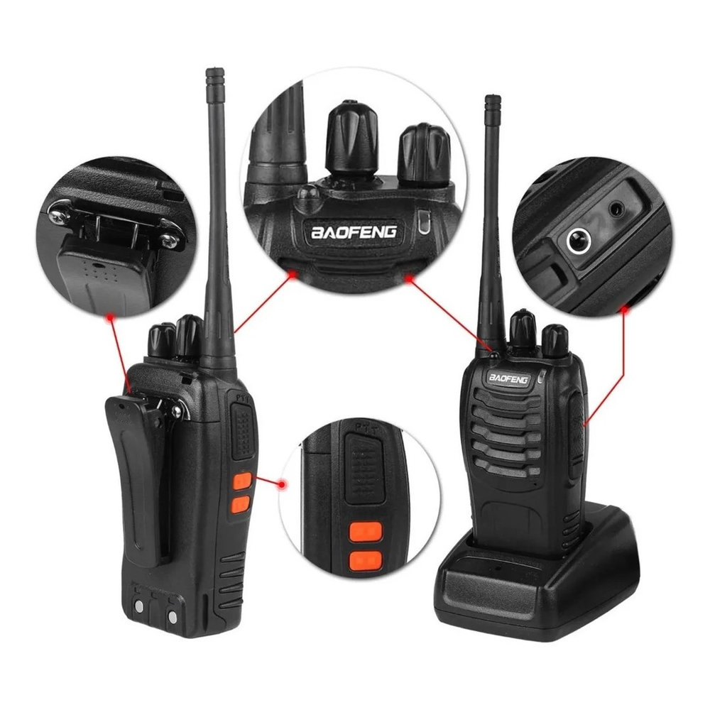 Kit 2 Rádio Comunicador Ht Baofeng Bf 777s WalkTalk Uhf Vhf no Shoptime