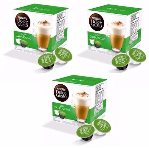 Nescafé Dolce Gusto Café soy cappuccino Kit com 03 caixas Total 48