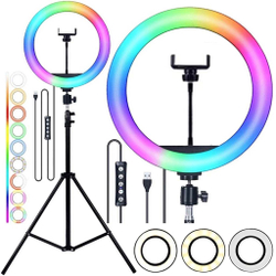 Kit Iluminador Ring Light Led Rgb Colorido + Tripé Profissional Suporte Para Celular Smartphone Universal Iphone Android é boa?