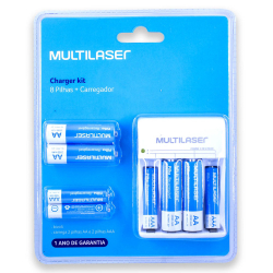 04 Pilhas aaa 1000mAh + 4 aa 2500mAh + carregador multilaser é boa?