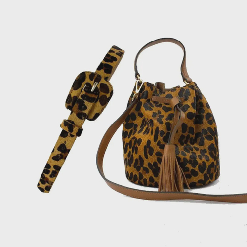 animal print bolsa strap