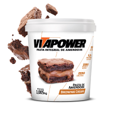 Pasta De Amendoim Integral (1005g) Brownie Cream Vitapower Menor preço em Pasta De Amendoim Integral (1005g) Brownie Cream Vitapower