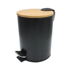 Lixeira Inox Banheiro Com Pedal e Tampa de Bambu 3 Litros Branca Redonda. é boa?