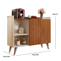 Aparador Buffet Pés Palito Estilo Retrô Carmim cor Off White / Freijo - jm Casa dos Moveis Menor preço em Aparador Buffet Pés Palito Estilo Retrô Carmim cor Off White / Freijo - jm Casa dos Moveis