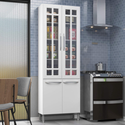 Paneleiro duplo vidro fidelita viena 70 cm 4 portas branco Menor preço em Paneleiro duplo vidro fidelita viena 70 cm 4 portas branco